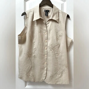 Carole Little Button Down Linen Vest